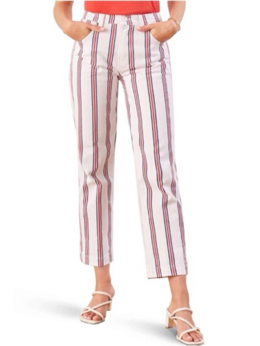 Reformation Roper Jeans in the Grenada Stripe, Size 28
